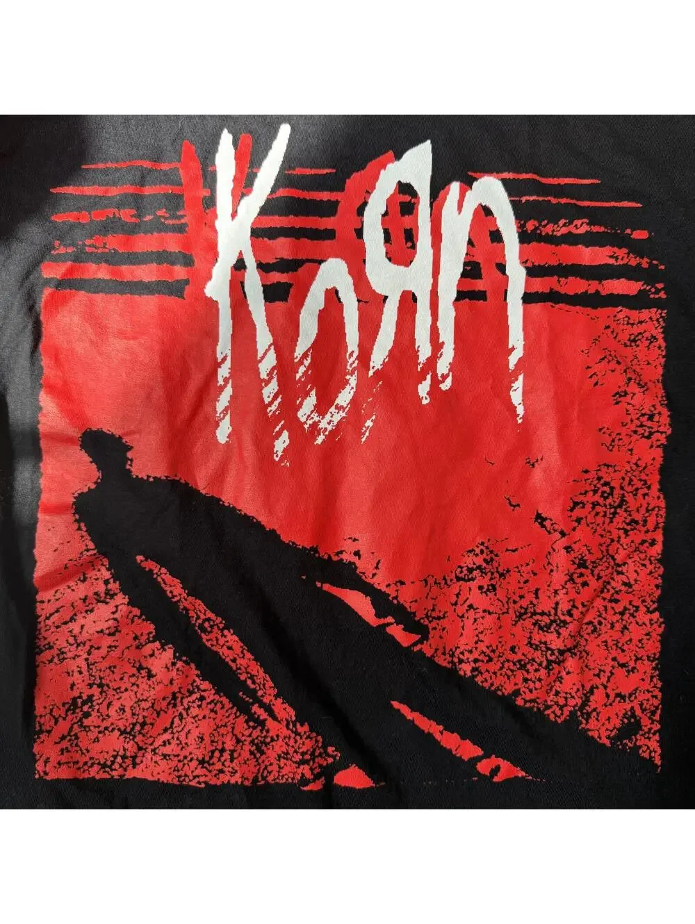 Korn Graphic Band Tee Black Red Size Small Y2K Nu Metal Shirt
